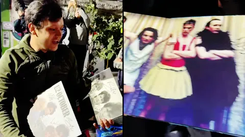 Varios fans lograron que algunos integrantes de la banda les firmaran algunos disco de colección / Gina Sánchez