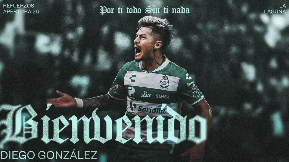 Santos Laguna anuncia a Diego González como refuerzo para el Apertura 2026
