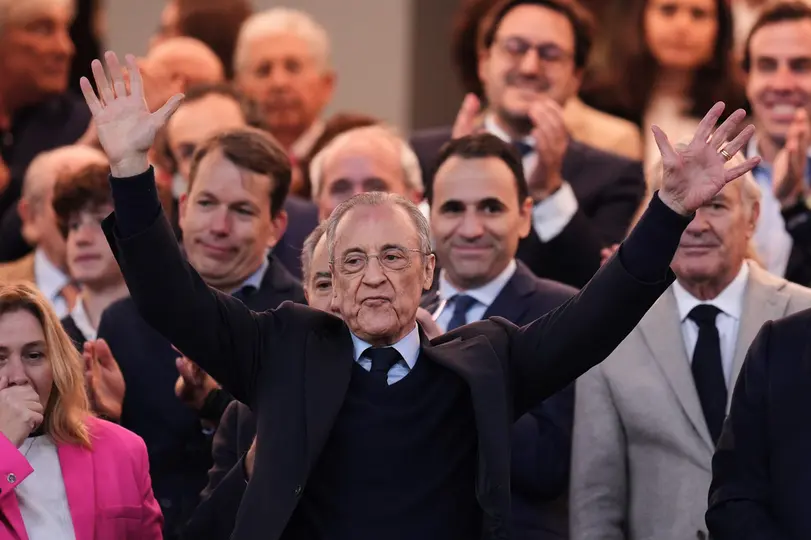 Florentino Pérez en el Santiago Bernabéu | AP