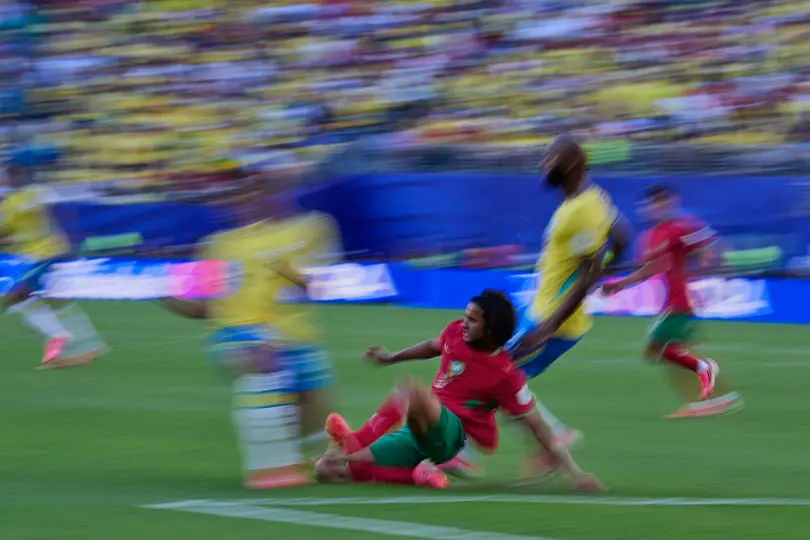 Bouaddi en el partido ante Brasil | AP