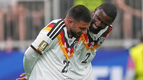 Deniz Undav y Antonio Ruediger tras gol de Alemania | AP