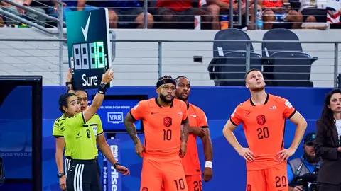 Katia Itzel García en el partido de Países Bajos contra Japón en el Mundial 2026 | MEXSPORT