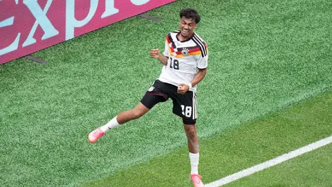 Nathaniel Brown tras anotar el quinto gol de Alemania | AP