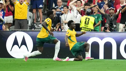 Australia, en festejo de gol | AP