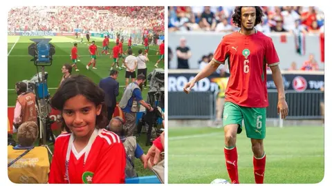 Ayyoub Bouaddi de niño y en la actualidad | Captura de  pantalla