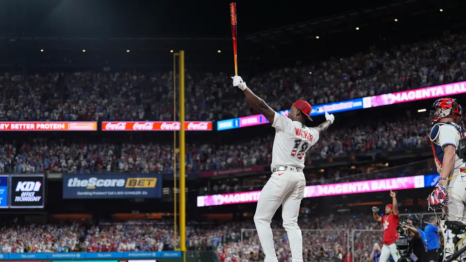 Jordan Walker festeja en el Home Run Derby | AP