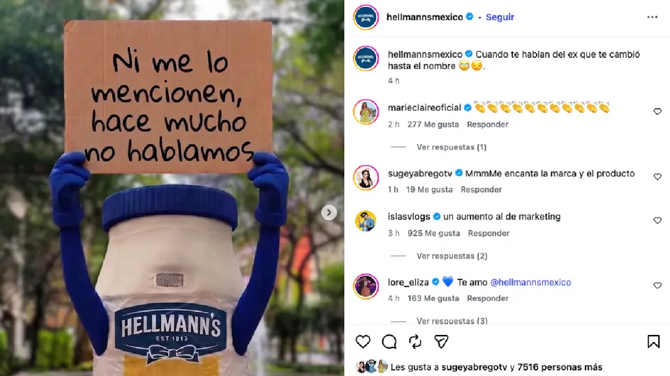 La mayonesa Hellmann's también se pronunció ante la polémica que levantó Pedro Sola / IG: @hellmannsmexico