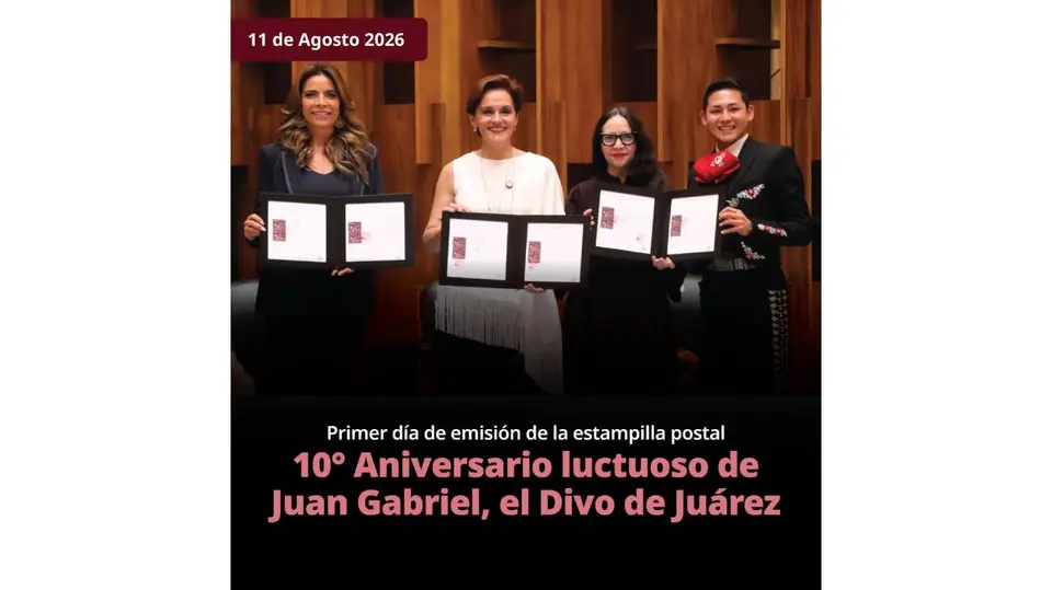 La imagen elegida para las estampillas proviene de las sesiones de Recuerdos II, álbum publicado por Juan Gabriel en 1984./ X: @CorreosdeMexico