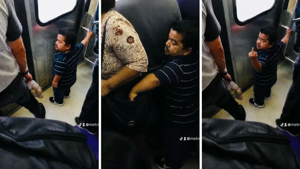 Las fotografías muestra al hombre muy cerca de una pasajera. / @metro_viral
