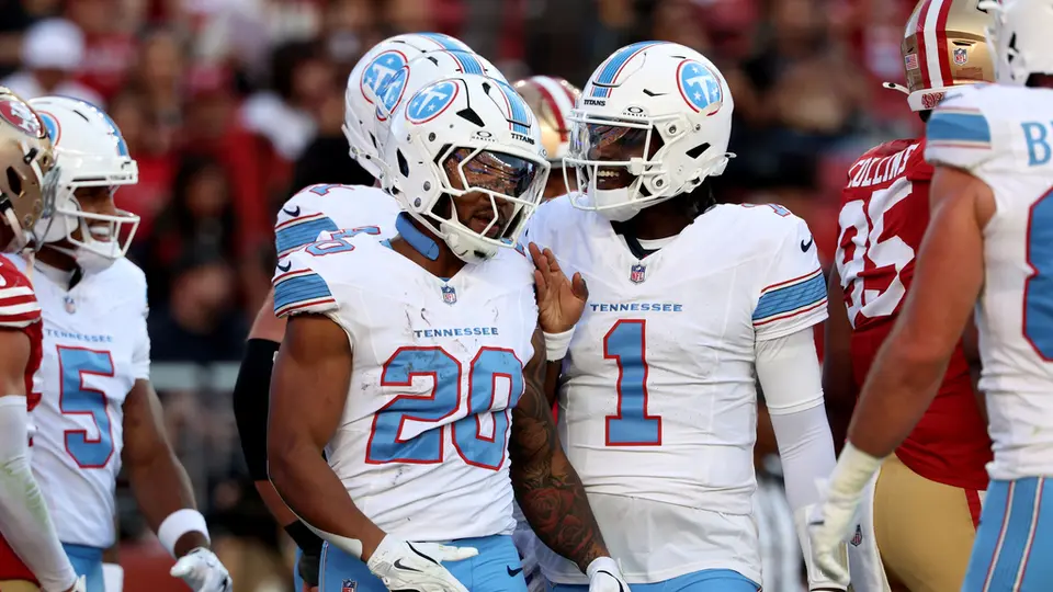 Tony Pollard celebrando su anotación con los Tennessee Titans | AP