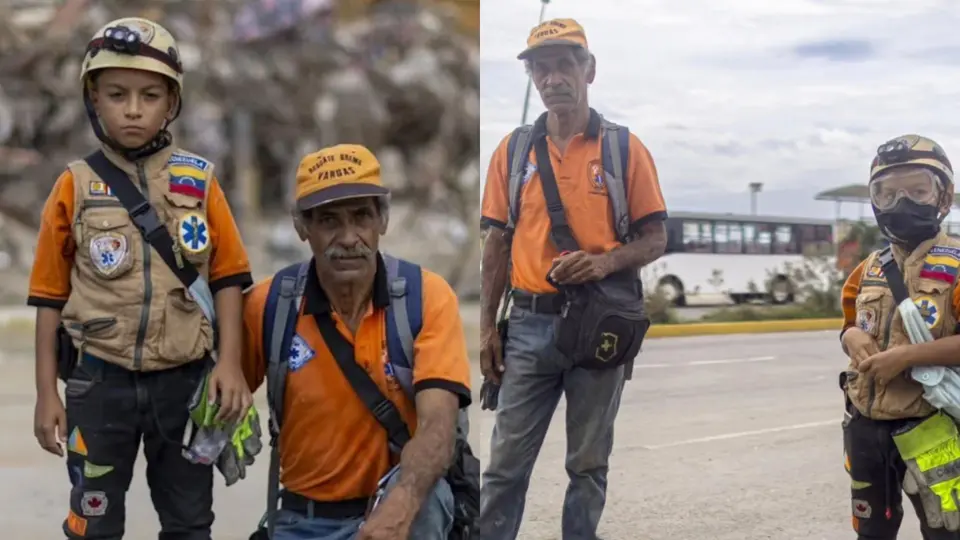 Con apenas 10 años, Sebastián acompaña a brigadistas en las zonas afectadas por los terremotos / Especial