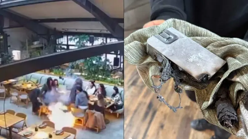 VIDEO: Explota pila de celular en restaurante de CDMX