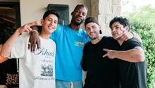 Jimmy Butler le da clases de basquetbol a Santiago Giménez y Edson Álvarez