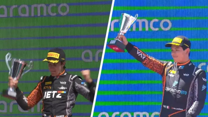 ¡Pilotos mexicanos al podio! Santiago Ramos, en Fórmula 3, y Rafael Villagómez, en Fórmula 2, brillan en el GP de España
