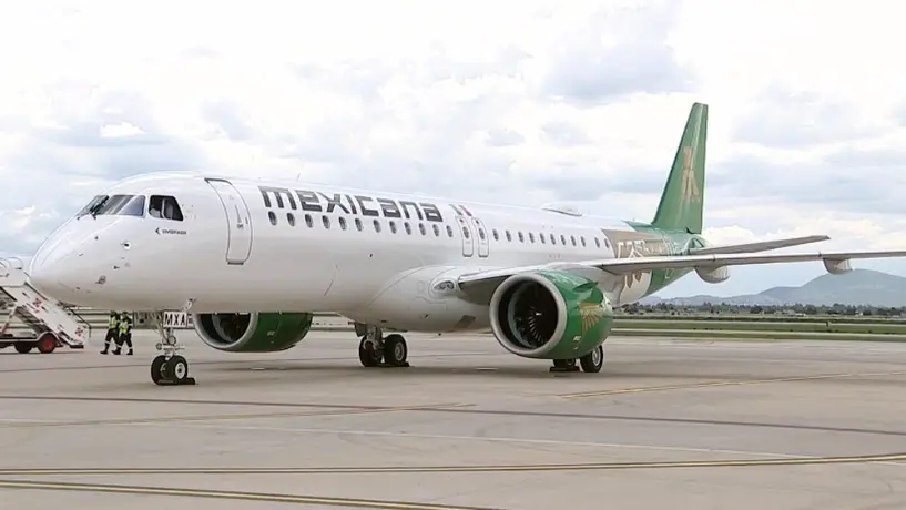 ¿Cómo es el avión Embraer E195-E2 que recibió hoy Mexicana en el AIFA? Aquí te lo decimos