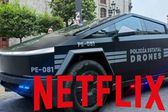 VIDEO: Captan a policías de Jalisco viendo Netflix en la pantalla de su patrulla Cybertruck