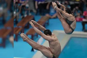 ¡Cerca de la medalla! Osmar Olvera quedó cuarto en la prueba de sincronizados mixtos en Singapur