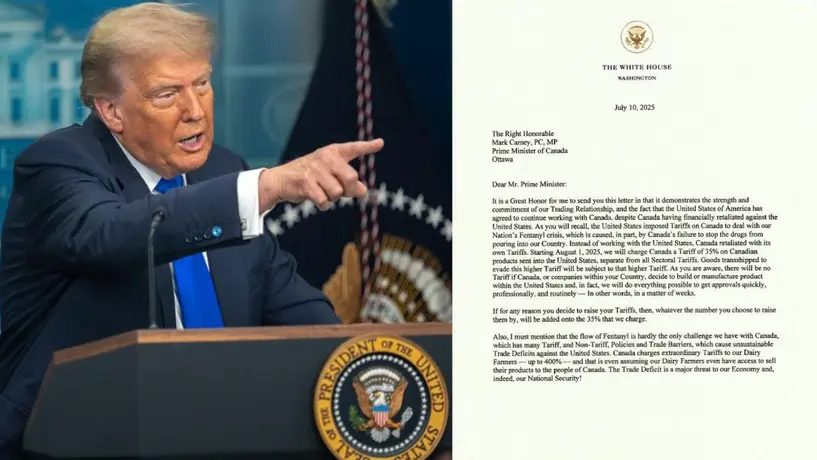 Donald Trump castiga a Canadá con nuevos aranceles de hasta 35%: ¿cuándo entran en vigor?