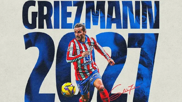 Atlético de Madrid renueva a Antoine Griezmann hasta 2027