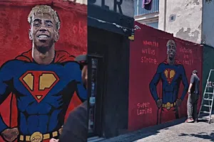 ¡Super Lamine! Artista urbano retrata a Yamal como superhéroe horas antes de su cumpleaños 18