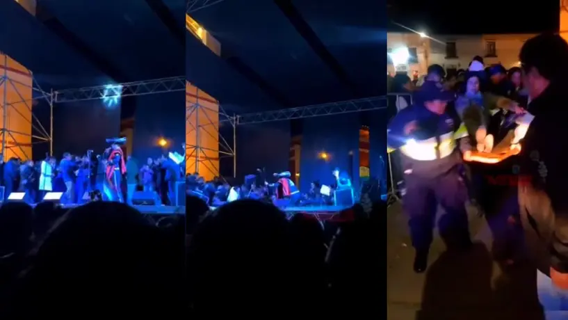 VIDEO: Colapsa otro escenario en pleno evento: hay 12 heridos