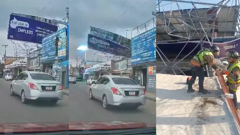 Video: Fuertes vientos derrumban espectacular de 25 metros causando una explosión
