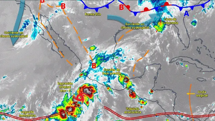 Depresión tropical Uno-E se intensifica; podría convertirse en la primera tormenta tropical de 2025