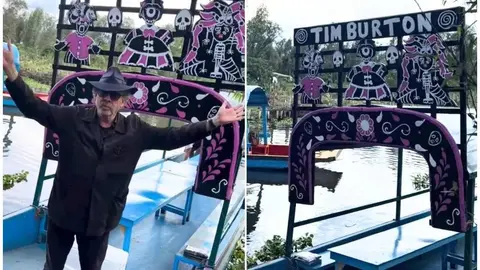 Tim Burton en CDMX: Visitó Xochimilco y tuvo una convivencia con fans en un panteón