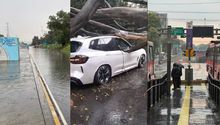 Fuerte lluvia causa caos en CDMX: calles cerradas, árboles caídos y Metro detenido