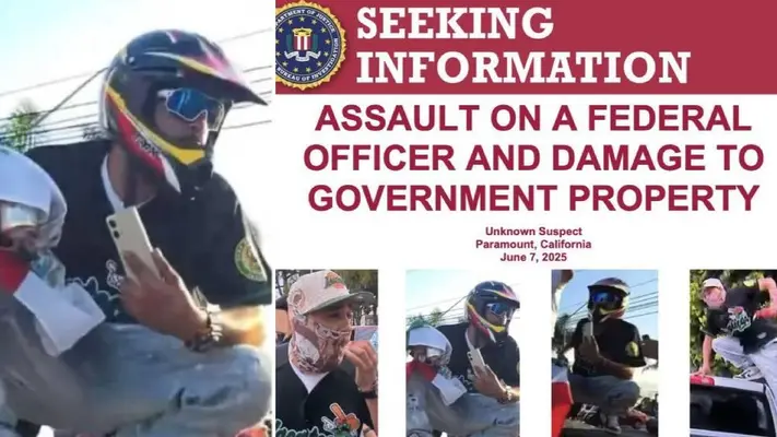 Motociclista mexicano es buscado por el FBI tras protestas violentas en Los Ángeles