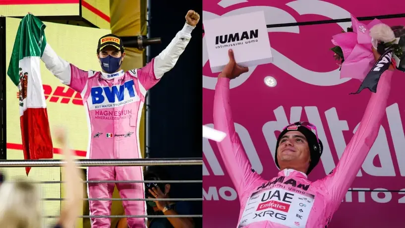 ¡De campeón a campeón! Checo Pérez felicitó a Isaac el Toro por triunfo en el Giro de Italia