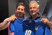 ¡Reunión de leyendas! Messi recibe visita de Roberto Baggio en pleno Mundial de Clubes