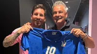 ¡Reunión de leyendas! Messi recibe visita de Roberto Baggio en pleno Mundial de Clubes