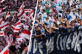 ¡Duelo en la tribuna! Aficiones de River y Rayados se enfrentaron previo a su partido del Mundial de Clubes