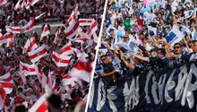 ¡Duelo en la tribuna! Aficiones de River y Rayados se enfrentaron previo a su partido del Mundial de Clubes