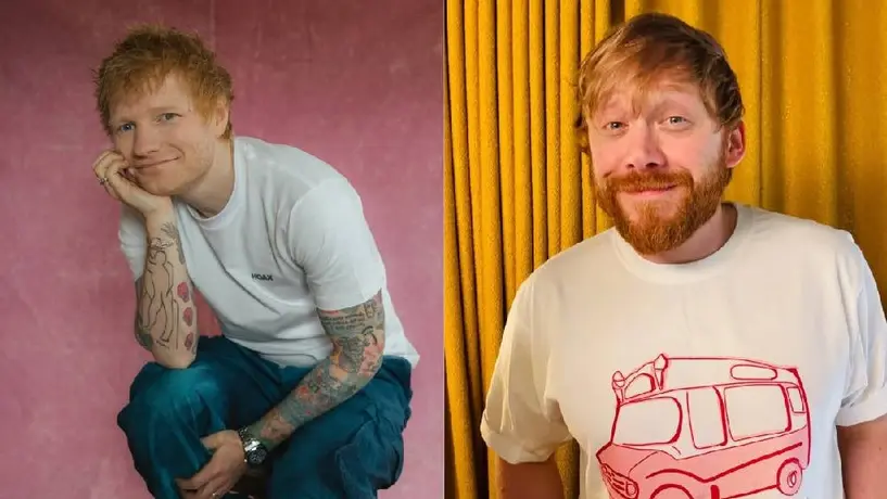 Ed Sheeran y Rupert Grint recrean el meme de Spider‑Man y enloquecen a sus fans