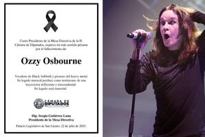 ¡No es broma! Cámara de Diputados publica esquela por Ozzy Osbourne