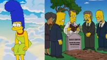 Murió Marge Simpson: Filtran imagen de Homero llorando en la tumba de su esposa