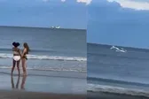 VIDEO: el aterrador instante en que una avioneta cae al mar con turistas presentes