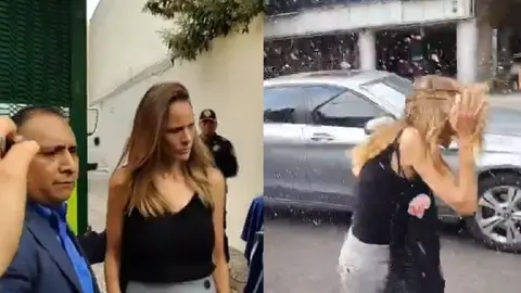 VIDEO: “Lady Racista” vuelve a aparecer y la reciben con abucheos y botellas de agua