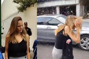 VIDEO: “Lady Racista” vuelve a aparecer y la reciben con abucheos y botellas de agua
