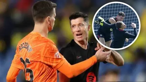Lewandowski y Szczęsny se ‘van a los golpes’ en el entrenamiento
