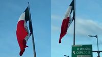 VIDEO: Lluvias dañan otra vez la bandera mexicana de San Jerónimo
