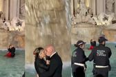 VIDEO: Todo muy romántico… pero novios son multados por bailar en la Fontana di Trevi