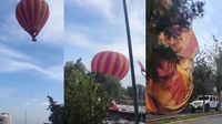 VIDEO: Momento exacto de la caída de un globo aerostático en Teotihuacán; hay 12 lesionados
