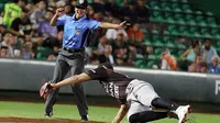 Umpire de la Liga Mexicana de Beisbol sufre pelotazo en pleno partido
