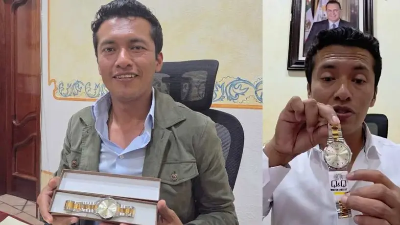 ¿Era o no un Rolex? Alcalde de Tolimán muestra la verdadera marca del reloj que le regalaron
