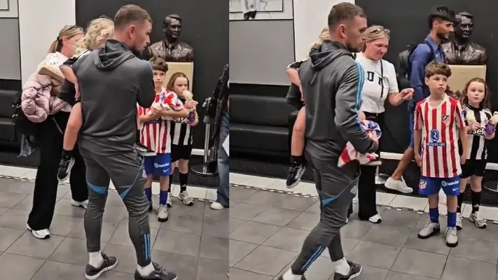 ¿Guiño a los colchoneros? Hijo de Kieran Trippier luce uniforme de Atlético de Madrid en el duelo ante Newcastle