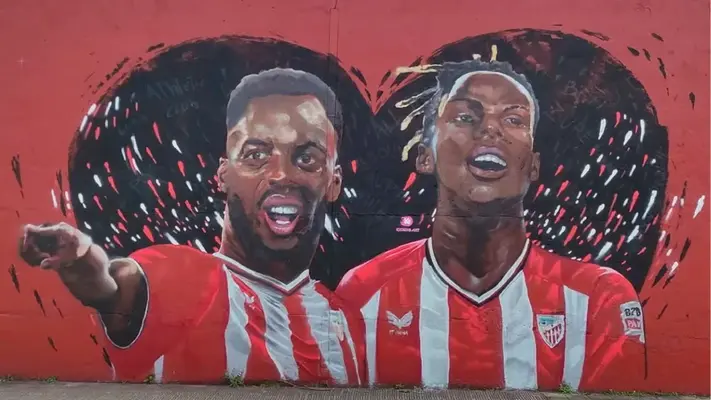 Nico Williams es borrado de mural de hinchas por posible llegada al FC Barcelona
