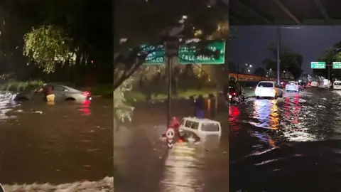 VIDEOS / CDMX bajo el agua otra vez: lluvias provocan caos vial y suspensión de transporte
